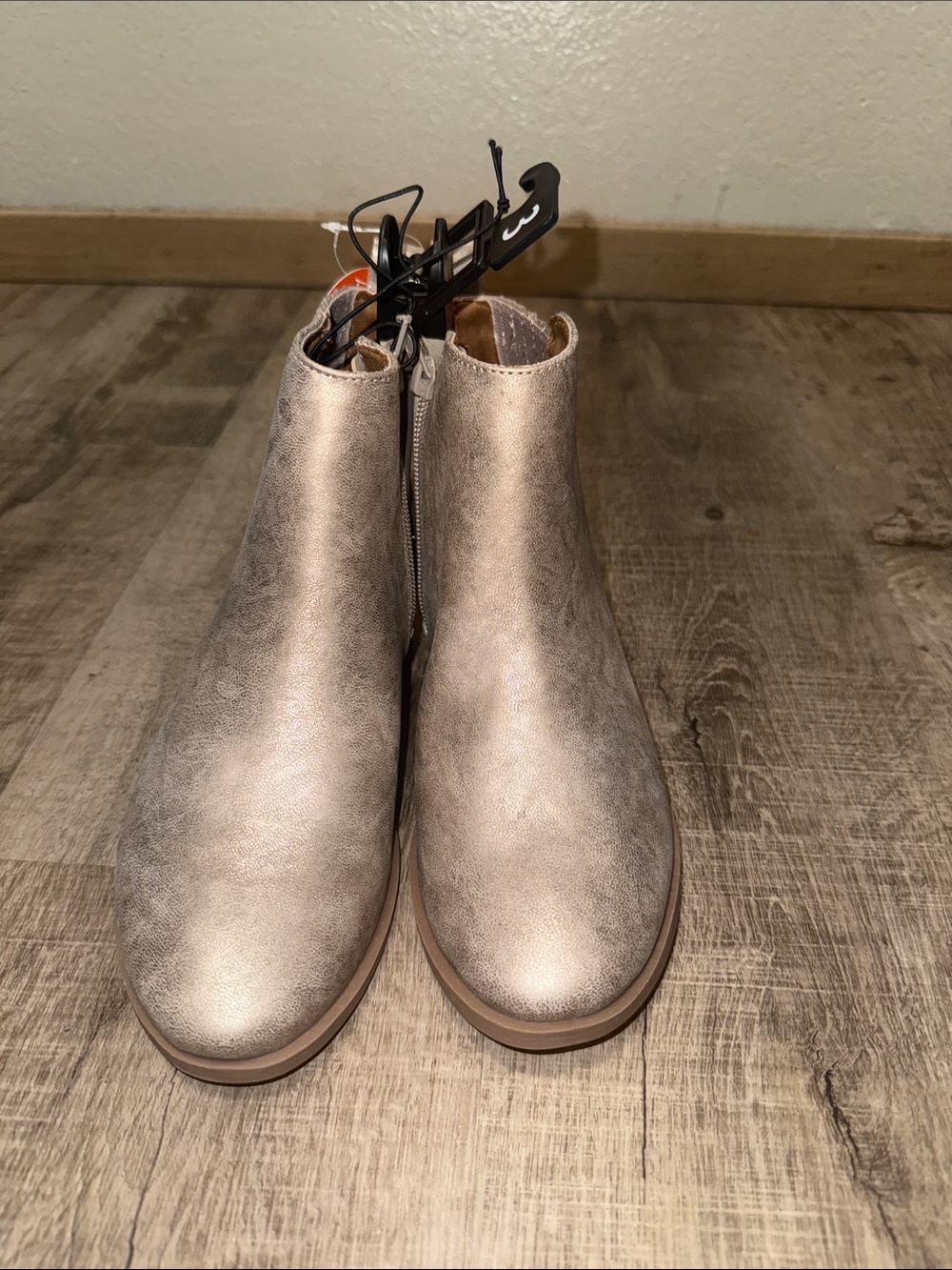 wonder nation Metallic Taupe Kids Ankle Booties